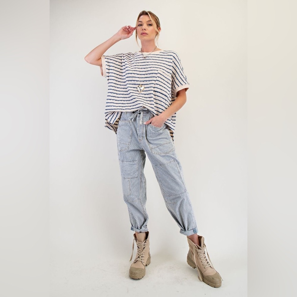 POL Striped Blue Women's Pants